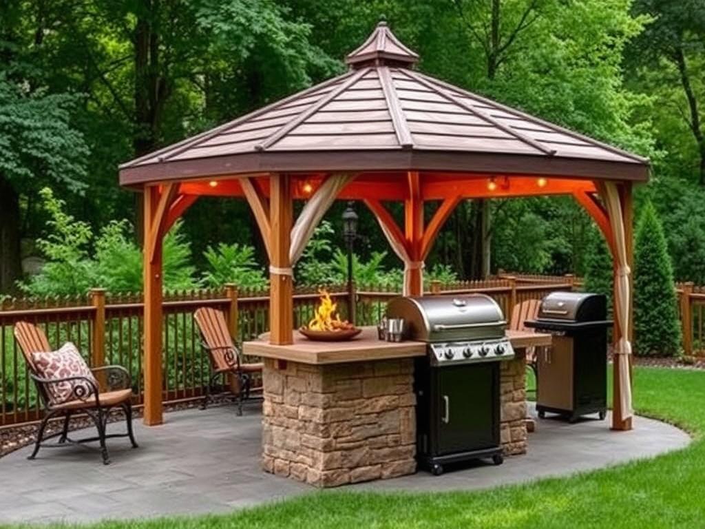 Gazebo rental with a barbecue Gazebo rental with a barbecueфото